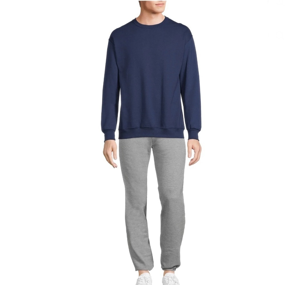 Men's Blue Athletic Works Fleece Crewneck Sweatshirt, Size XL